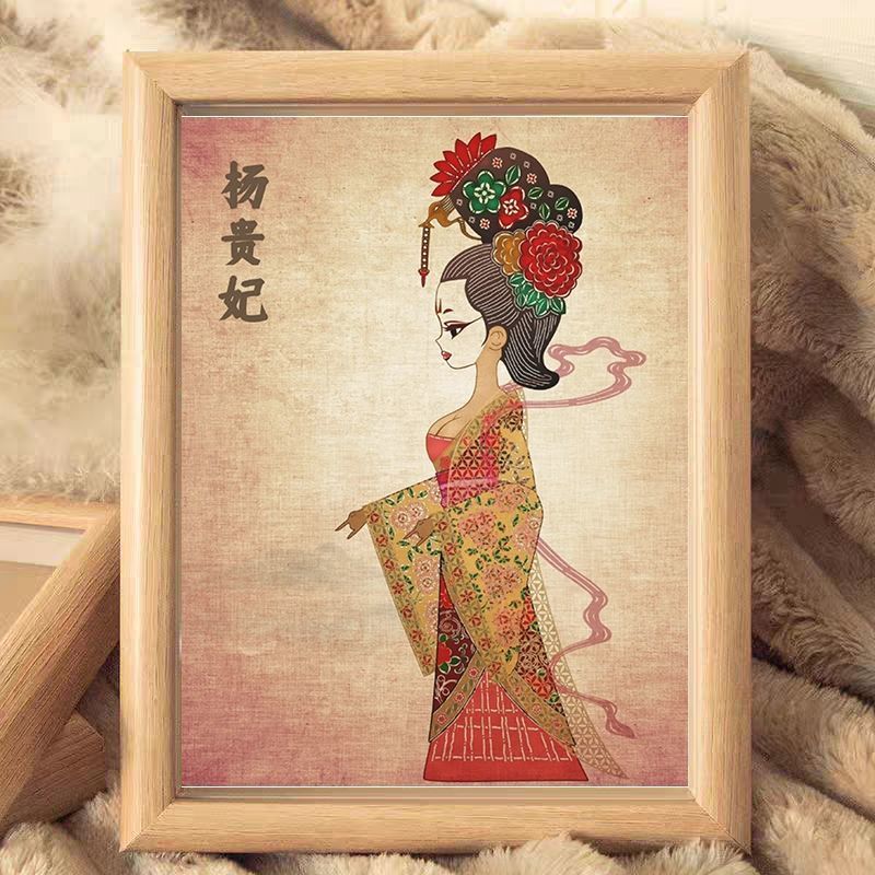 非遗皮影唐代杨贵妃桌面摆件礼品
