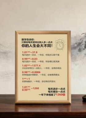 每天进步一点点字画摆件励志摆件