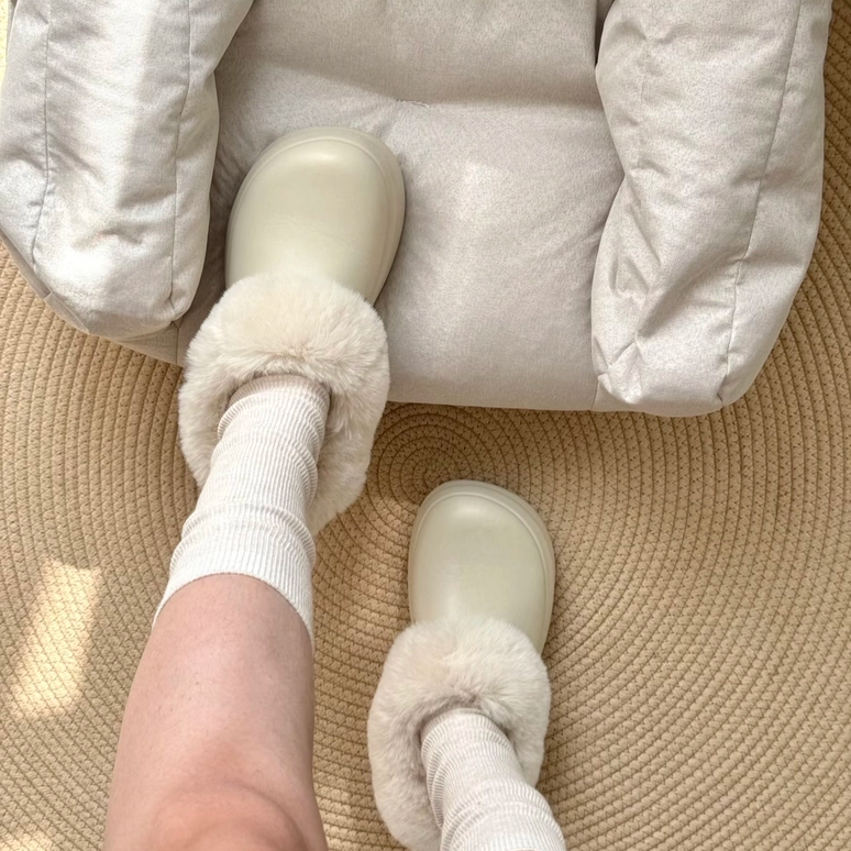 厨师鞋加绒包头棉拖鞋厚底增高防水防滑防水防滑保暖居家秋冬外穿