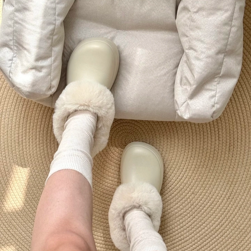 厨师鞋加绒包头棉拖鞋厚底增高防水防滑防水防滑保暖居家秋冬外穿