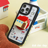 dokdatdap狗狗小房子原创iPhone17promax手机壳黑框个性 可爱卡通苹果15潮流小众 趣味适用苹果16pro磁吸壳新款