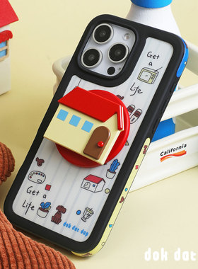 dokdatdap狗狗小房子原创iPhone17promax手机壳黑框个性趣味适用苹果16pro磁吸壳新款可爱卡通苹果15潮流小众