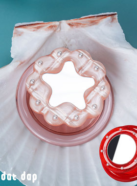 dokdatdap原创珍珠波点镜子磁吸手机支架个性可爱磁吸支架小众款