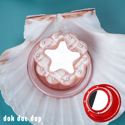 dokdatdap原创珍珠波点镜子磁吸手机支架个性可爱磁吸支架小众款