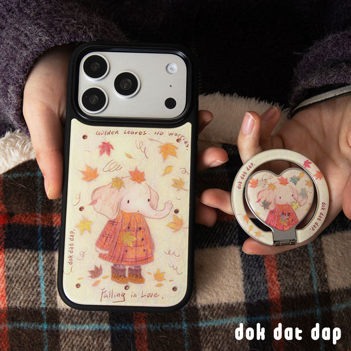 dokdatdap枫叶大象原创iPhone17promax手机壳黑框个性趣味适用苹果16pro黑框壳新款可爱卡通苹果15pro潮小众,3C数码配件,手机保护套/壳,淘宝优惠券,粉丝福利购,淘宝优惠卷