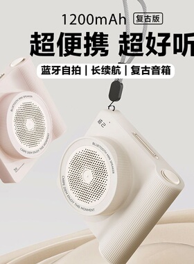 述己复古蓝牙音响创意相机迷你无线蓝牙音响户外便携低音炮音箱