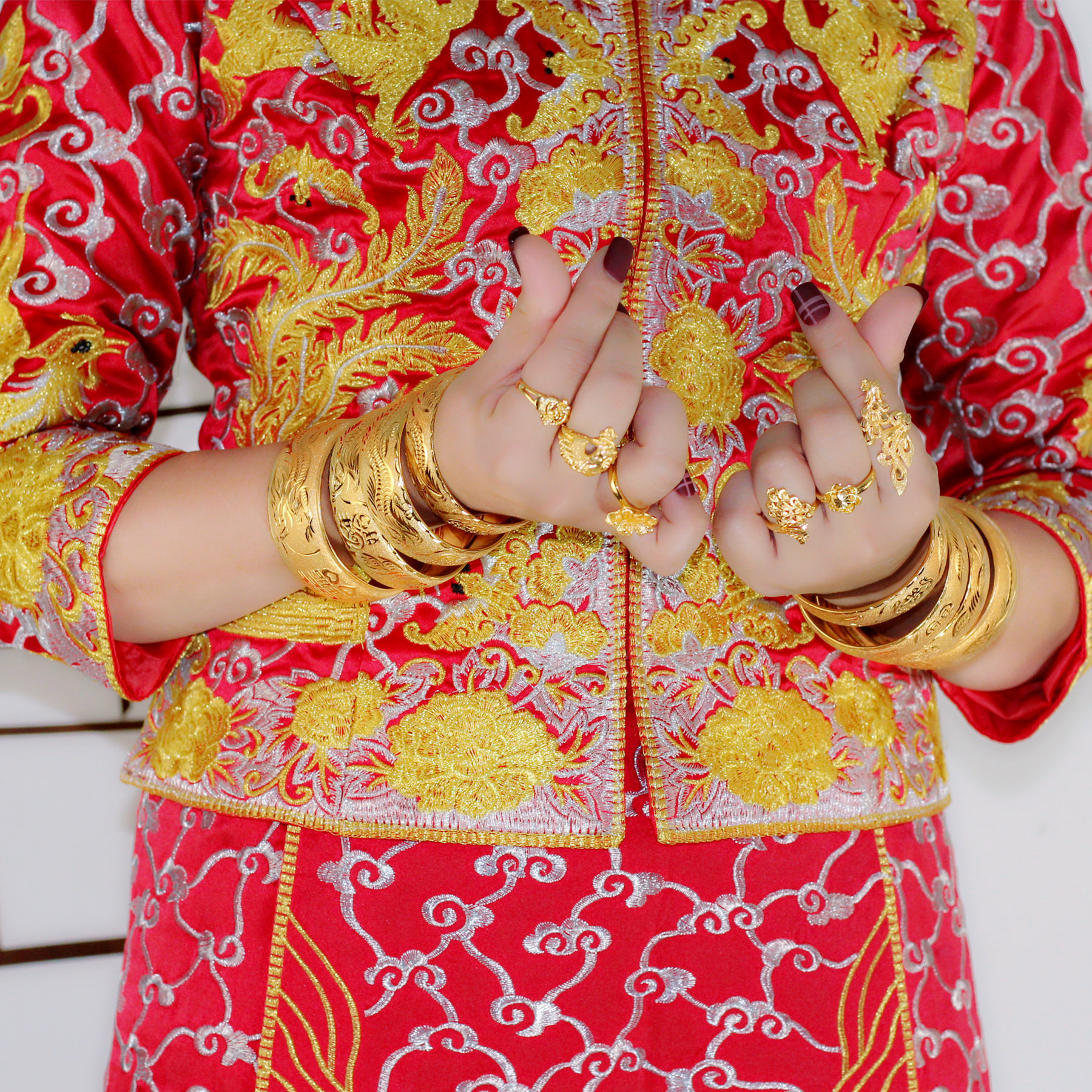 新款薄款仿真龙凤手镯镀黄金手环新娘结婚仿金饰品女婚嫁金首饰女