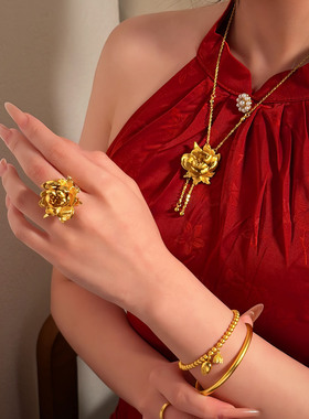 新娘婚庆牡丹项链套装