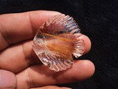 晶山角商城天然钛晶金发晶小鱼吊坠 高35×38×8mm14g