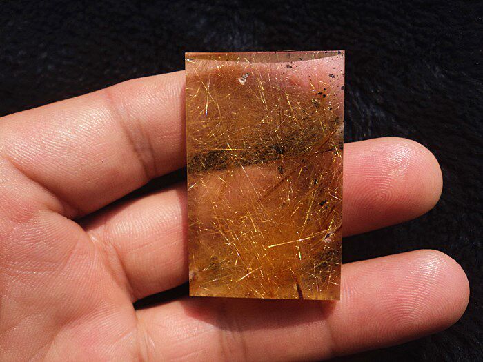 晶山角商天然钛晶金发晶顺发无事牌吊坠挂件47×30×11mm 31.2g