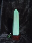 晶山角商城天然绿东陵玉水晶柱 370×99mm净高340mm 绿水晶柱