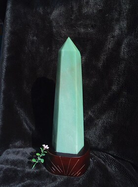 晶山角商城天然绿东陵玉水晶柱 绿水晶柱 370×99mm净高340mm