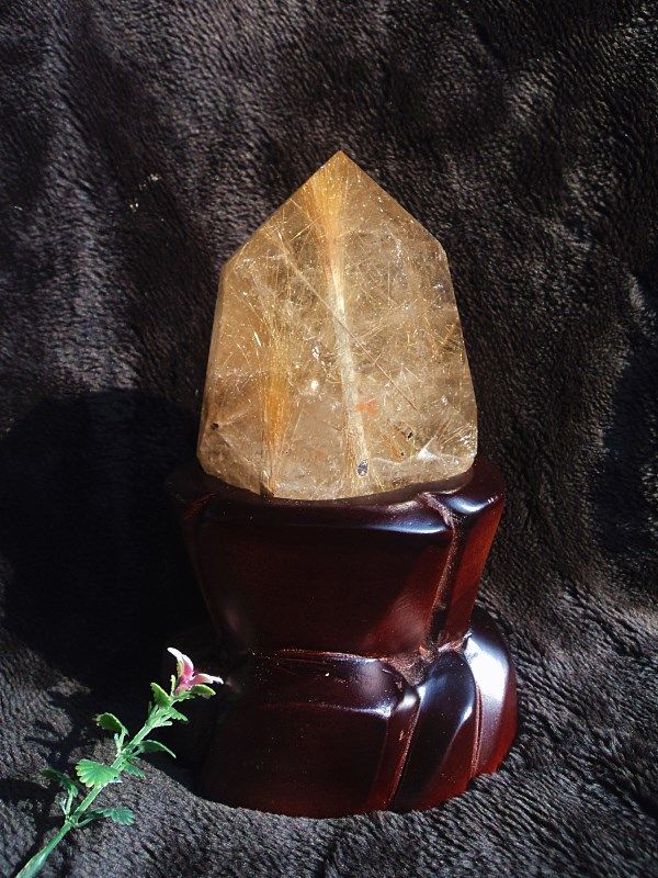 晶山角天然钛晶柱 金发晶柱 水晶柱 摆件195*90×50mm 净高115mm,饰品/流行首饰/时尚饰品新,奇石,淘宝优惠券,粉丝福利购,淘宝优惠卷