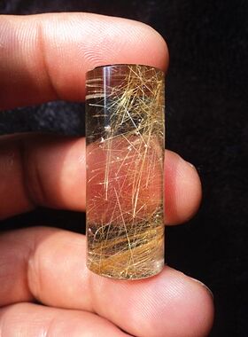晶山角商城天然钛晶圆柱金发晶
