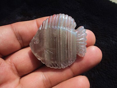晶山角商城天然绿幽灵千层幽灵小鱼吊坠 高43×40×11mm23.7g