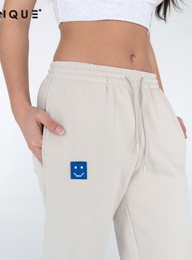 VENQUE AMOO运动休闲裤女春夏新款纯色设计宽松百搭卫裤男束脚裤