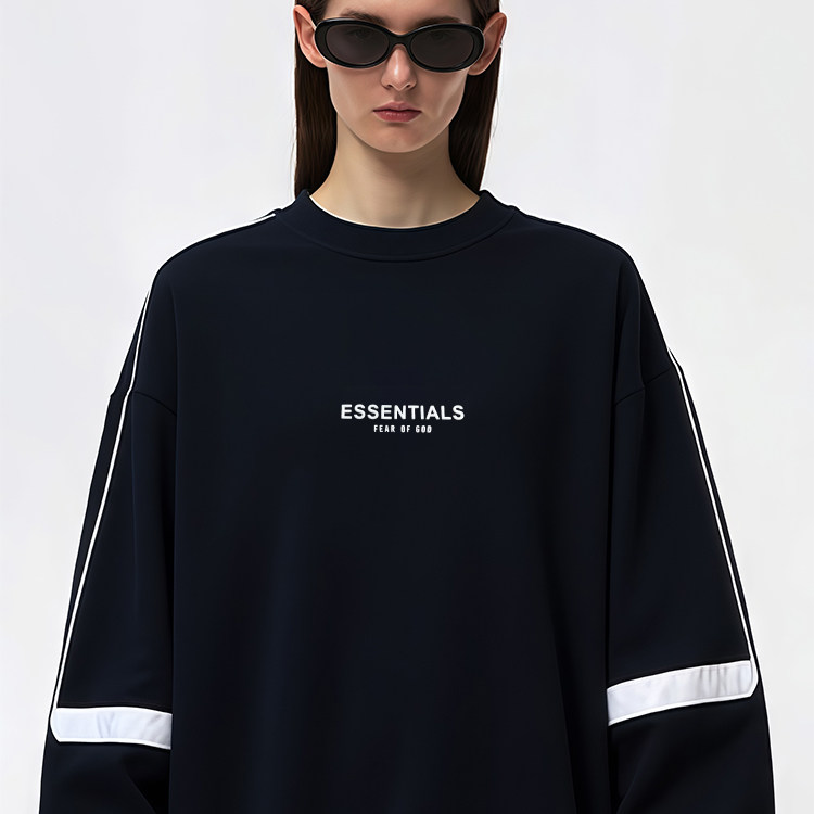 FOG美式宽松圆领长袖拼接卫衣