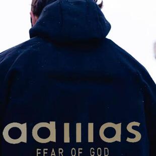 秋冬连帽卫衣男 加绒拉链外套Sharkface ESSENTIALS FOG三条杠开衫