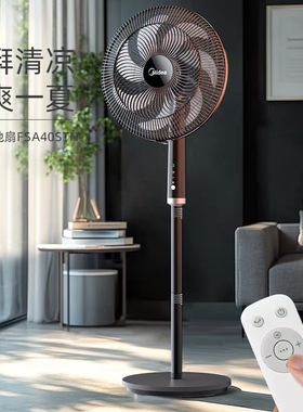 美的电风扇遥控落地摇头定时大风力立式电扇FSA40STH/FSA40SLB