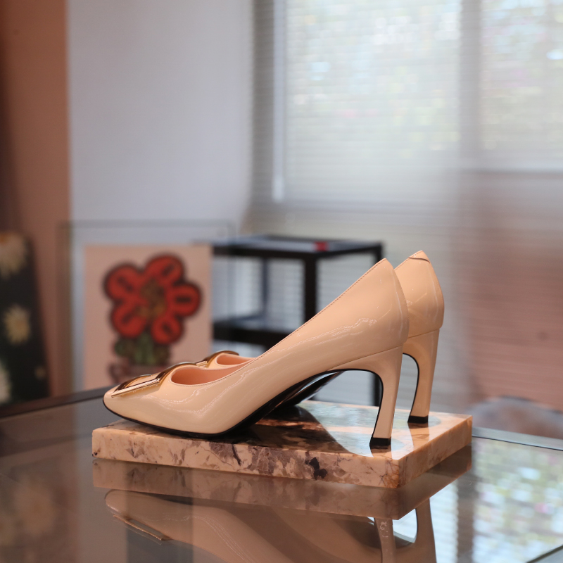 fanfanfant高跟鞋欧美方扣工作鞋