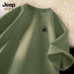 JEEP吉普短袖t恤男2026新款夏季纯棉上衣男款潮流高级感男士半袖X