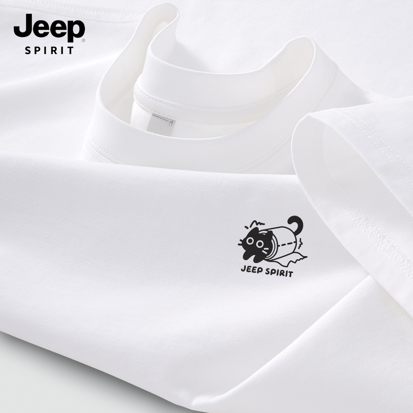 JEEP吉普纯棉短袖t恤男2026新款夏运动半袖男款宽松大码男士上衣X