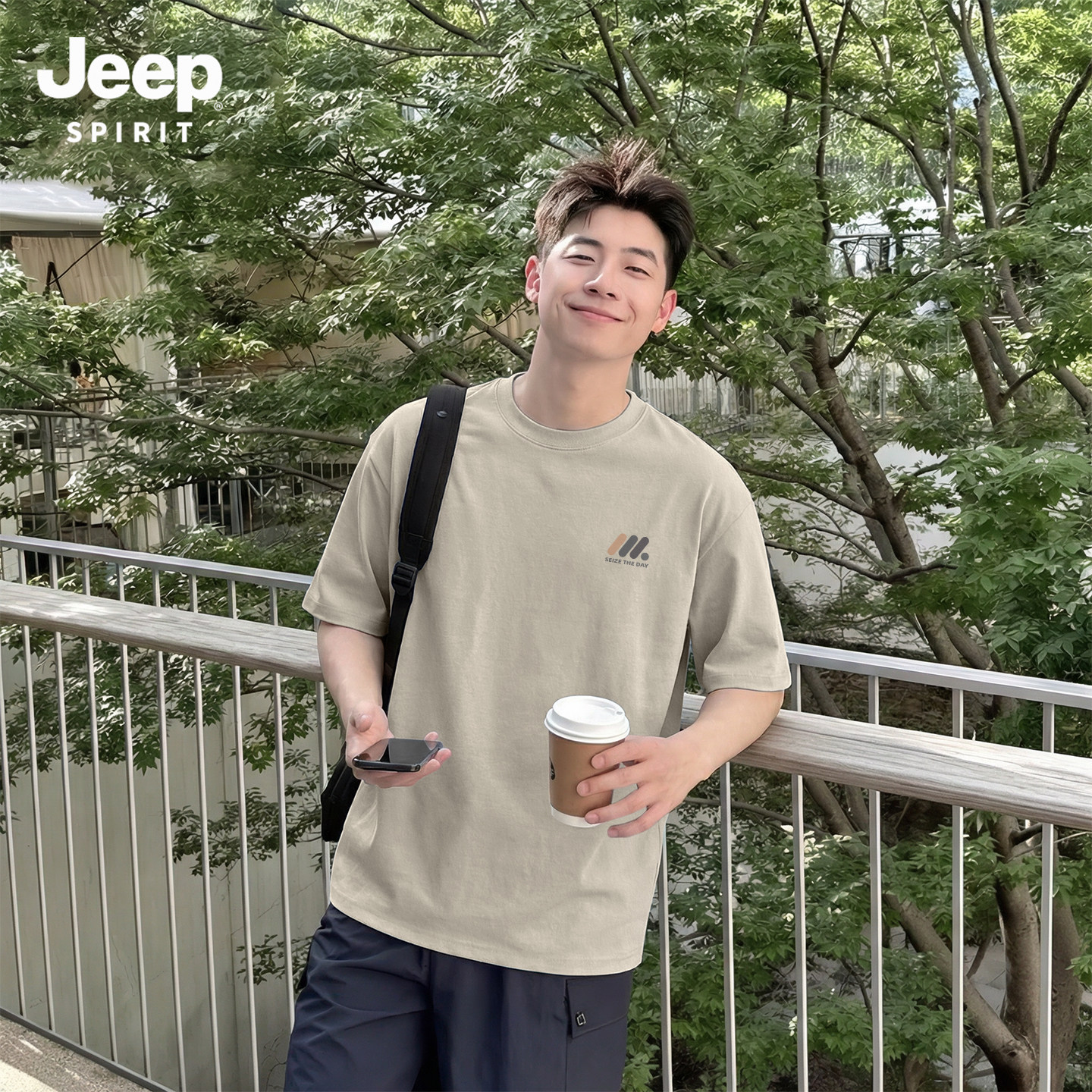 JEEP吉普男士短袖t恤2026春夏季新款美式重磅上衣男款纯棉半袖男X