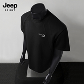 设计感男士 JEEP吉普解构拼接短袖 上衣X 潮牌半袖 男款 t恤男夏季 美式