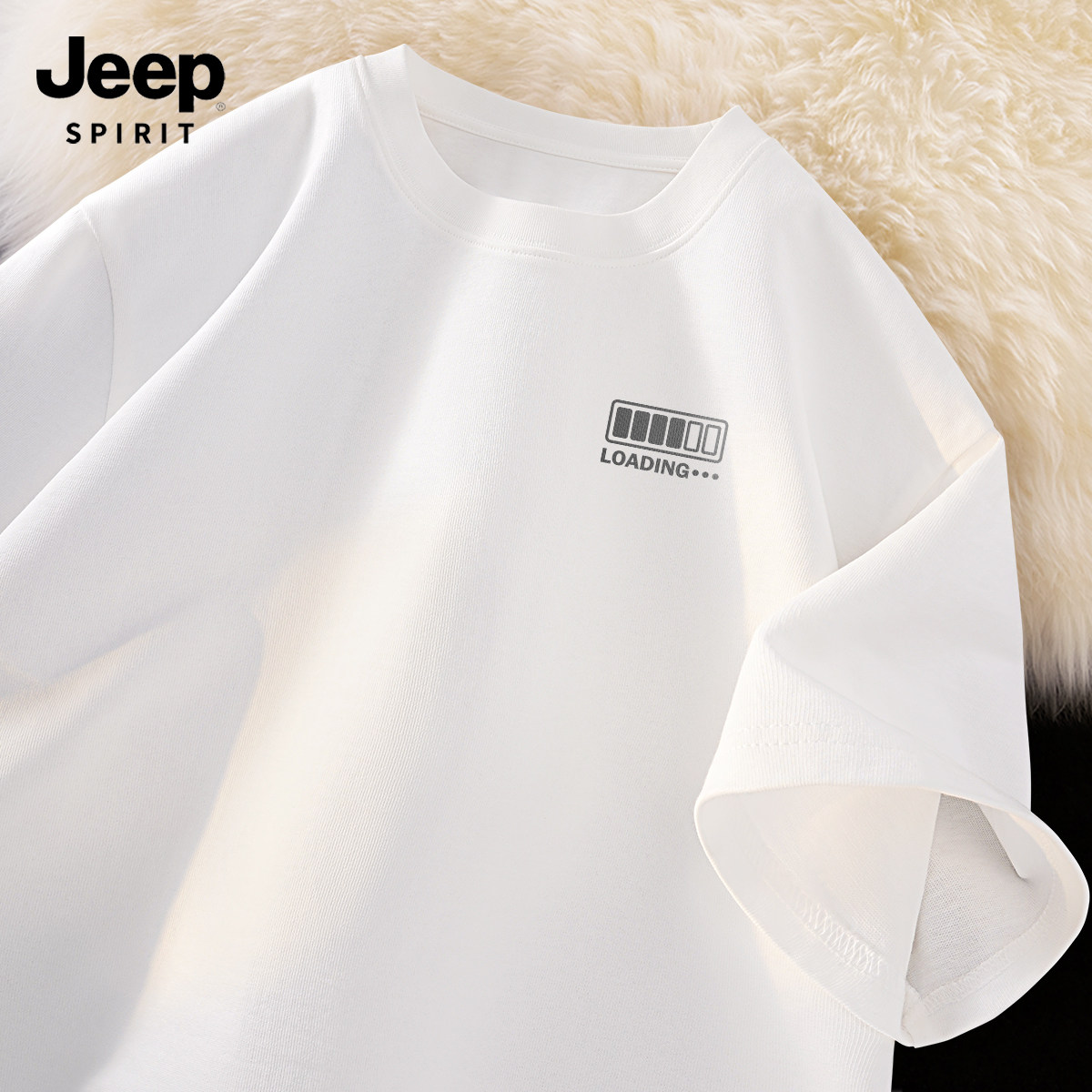 JEEP吉普短袖t恤男夏季2026新款纯棉上衣男款高级感休闲男士半袖X