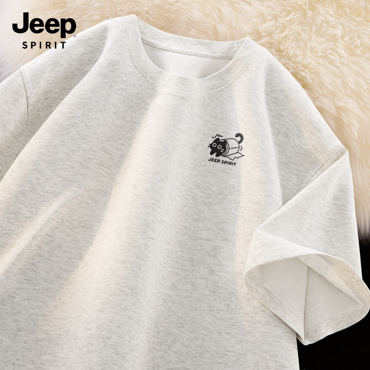 JEEP吉普男士短袖t恤夏季青少年纯棉半袖男款休闲宽松内搭上衣男X