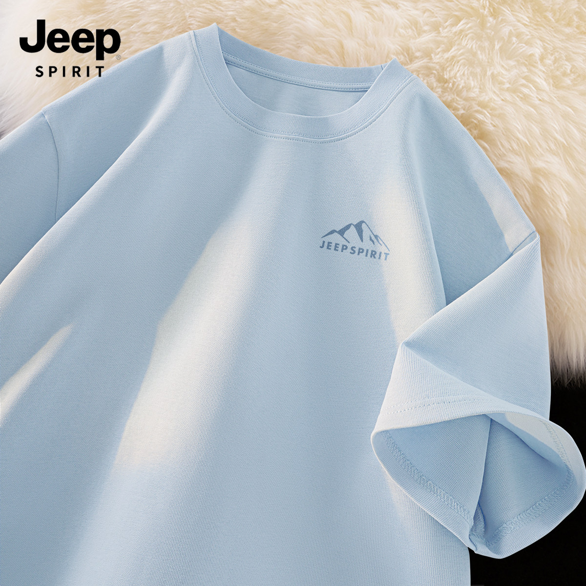 JEEP吉普男士短袖t恤2026新款青少年纯棉内搭上衣男宽松半袖男款X