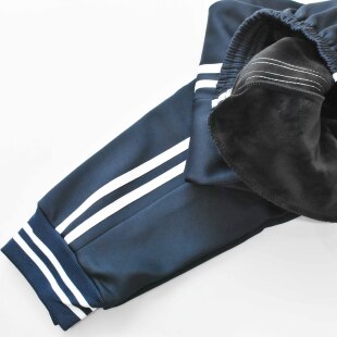 子女长裤 男中小学生校服裤 厚款 校裤 秋冬季 包邮 加绒收口蓝色运动裤