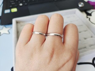 纯银S925刻字情侣戒指生死契阔与子成说执子之手与子偕老指环