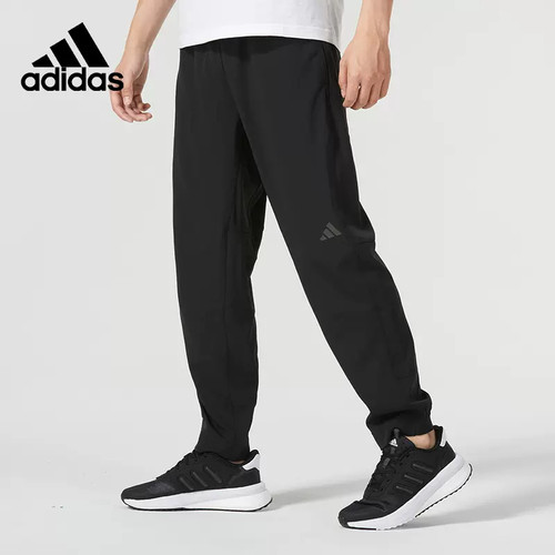 adidas 纯色系带透气弹力训练运动裤秋季男款 HF8984