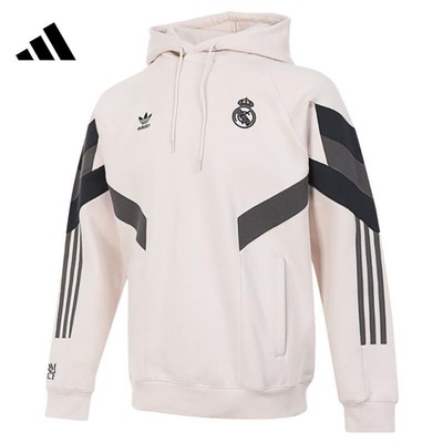 adidas originals 连帽长袖足球条纹复古卫衣男女同款 IM7466