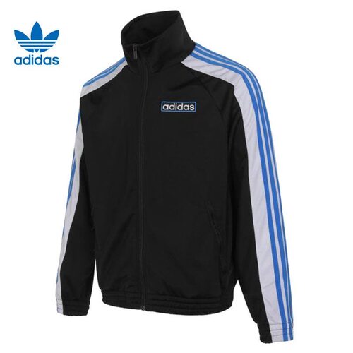 adidas originals三条纹拼色侧开排扣美式复古夹克外套男款IV5349