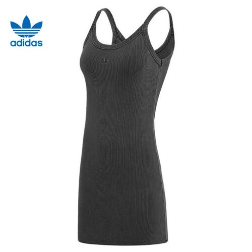 adidas originals 舒适运动休闲针织吊带连衣裙女款JC7550