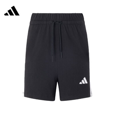 adidas 三条纹运动休闲舒适百搭系带高腰短裤女款JY8574