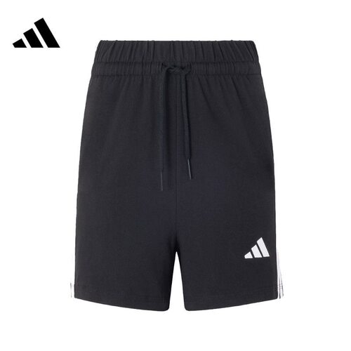 adidas 三条纹运动休闲舒适百搭系带高腰短裤女款JY8574