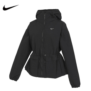 FN3670 010 纯色连帽拉链休闲防水夹克外套女款 Nike
