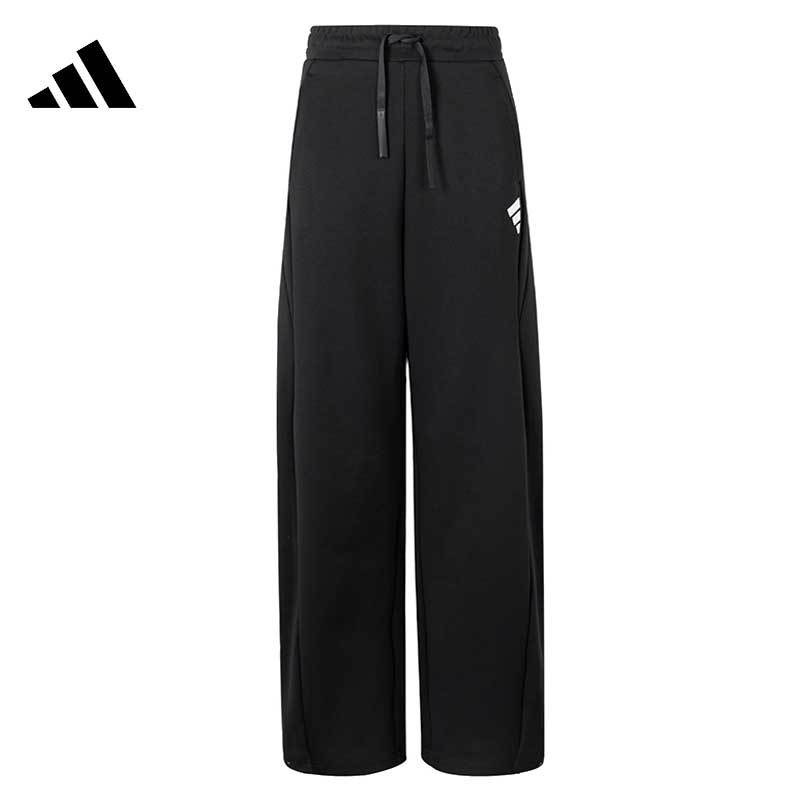 adidas  运动休闲舒适百搭系带中腰直筒休闲裤女款 KA0721
