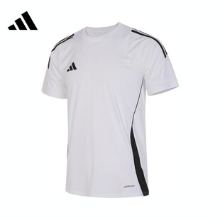 Tiro 足球衣男款 圆领短袖 IS1019 拼色条纹Logo印花修身 adidas