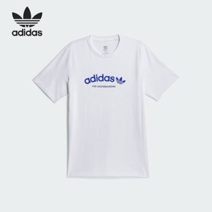 男款 adidas T恤 字母印花拱形徽标圆领短袖 IS2659 originals