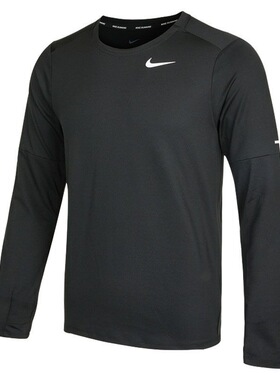 Nike Dri-Fit 反光Logo运动速干印花正肩长袖T恤男款 DD4755-010