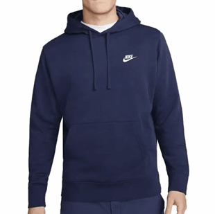 Nike 字母印花连帽带兜套头长袖卫衣男款 CZ7858-410