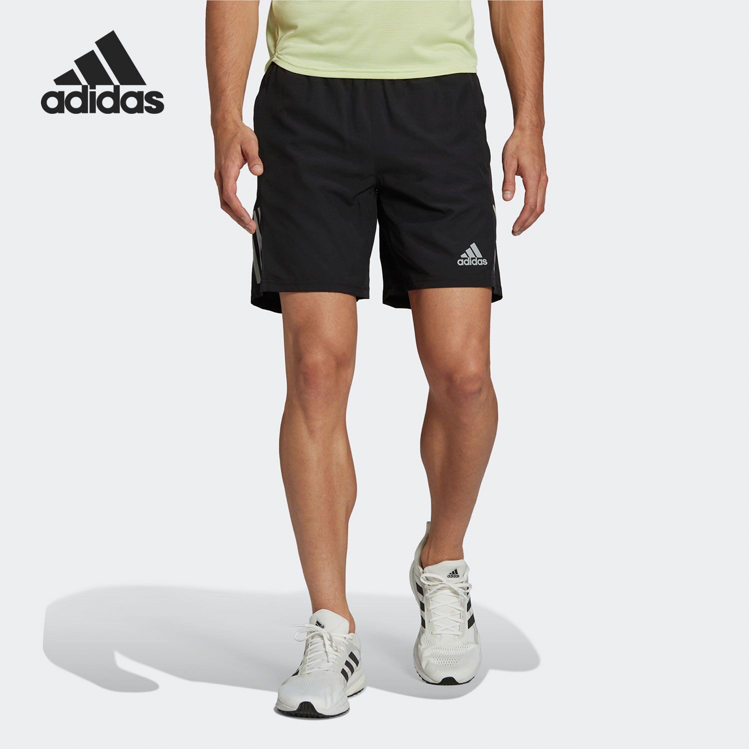 adidas  纯色宽松中腰透气速干男子休闲短裤 H58593