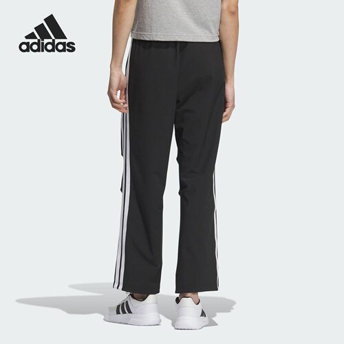 adidas 运动条纹舒适简约中腰直筒休闲裤 男款 KC3906