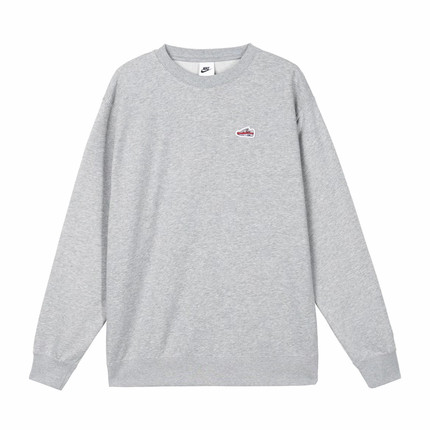 Nike 薄款刺绣贴片耐磨圆领套头长袖卫衣 FZ5203-063