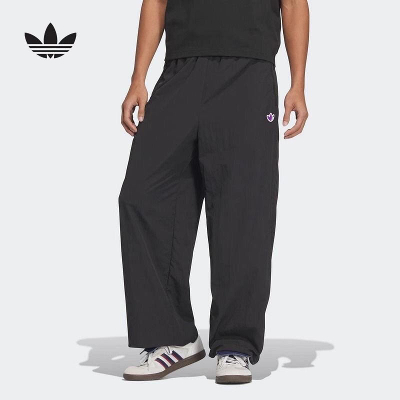 adidas 系列款宽松休闲系带针织运动裤男款 JM9743