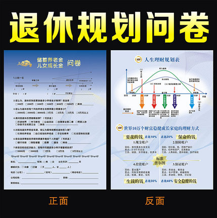 保险公司养老退休规划问卷草帽图普尔图子女教育调查表彩页宣传单